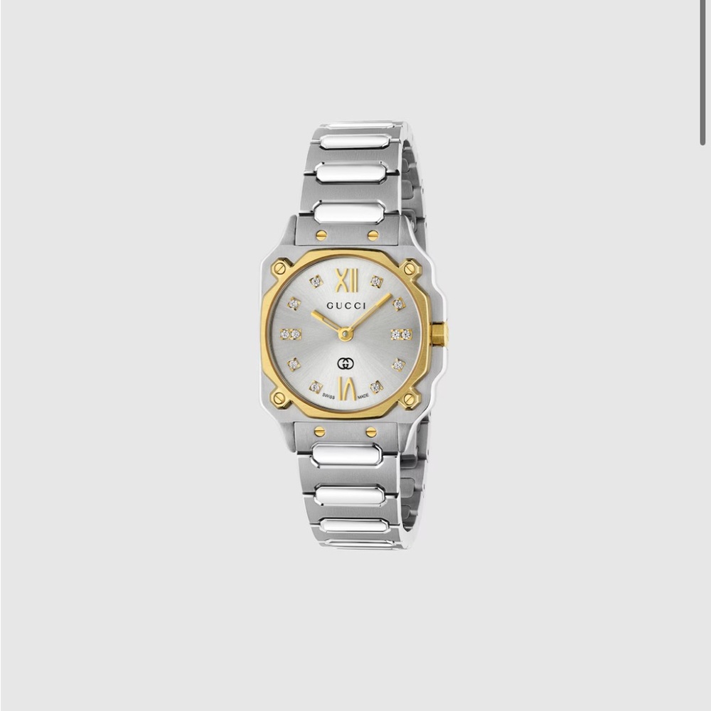 Gucci G-Flat Diamond Bracelet Watch, 24mm